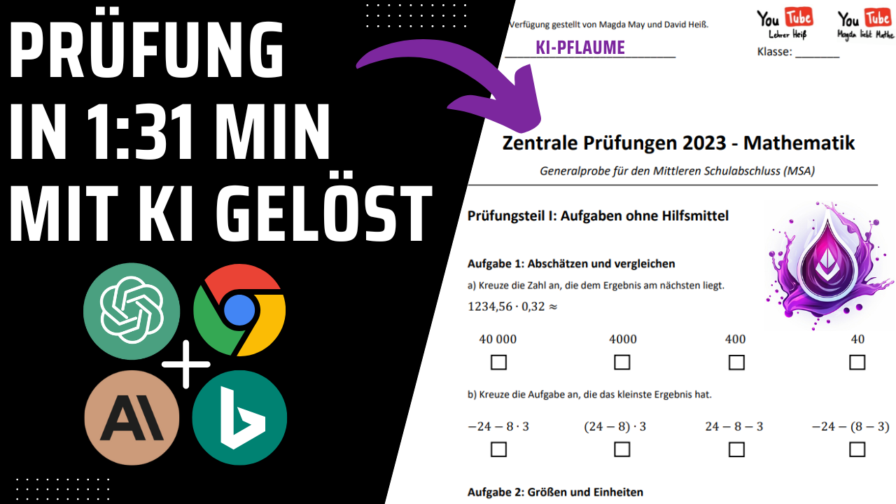 Magda Liebt Mathe Zp10 Mathe Zentralprüfung mit KI in 1:31 Minute gelöst: 4 KI-Tools im Test